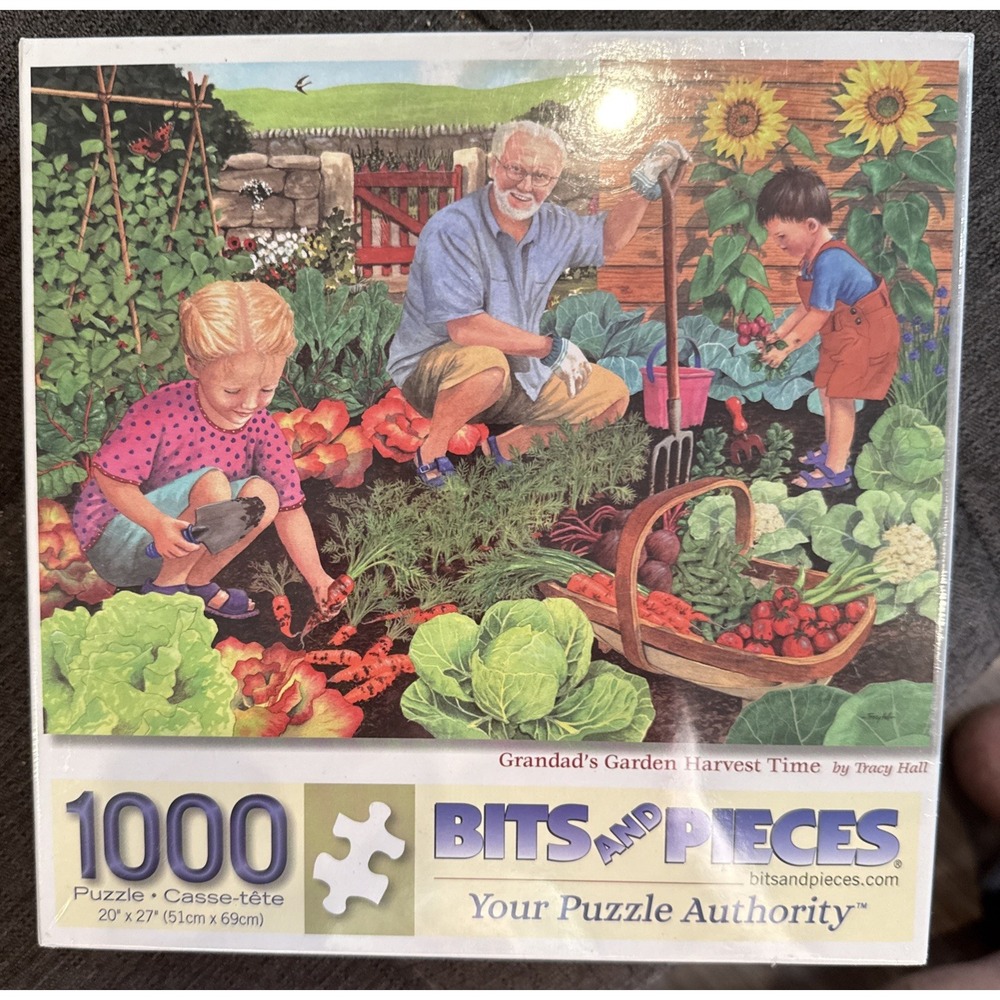 BITS‎ AND PIECES - Grandad's Garden Harvest Time - 1000 Pieces Puzzle New Sealed